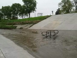 overturned picnic table